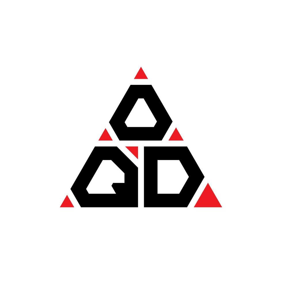 diseño de logotipo de letra triangular oqd con forma de triángulo. monograma de diseño de logotipo de triángulo oqd. plantilla de logotipo de vector de triángulo oqd con color rojo. logotipo triangular oqd logotipo simple, elegante y lujoso.