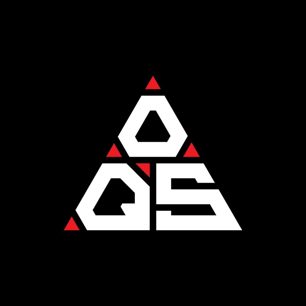 OQS triangle letter logo design with triangle shape. OQS triangle logo design monogram. OQS triangle vector logo template with red color. OQS triangular logo Simple, Elegant, and Luxurious Logo.