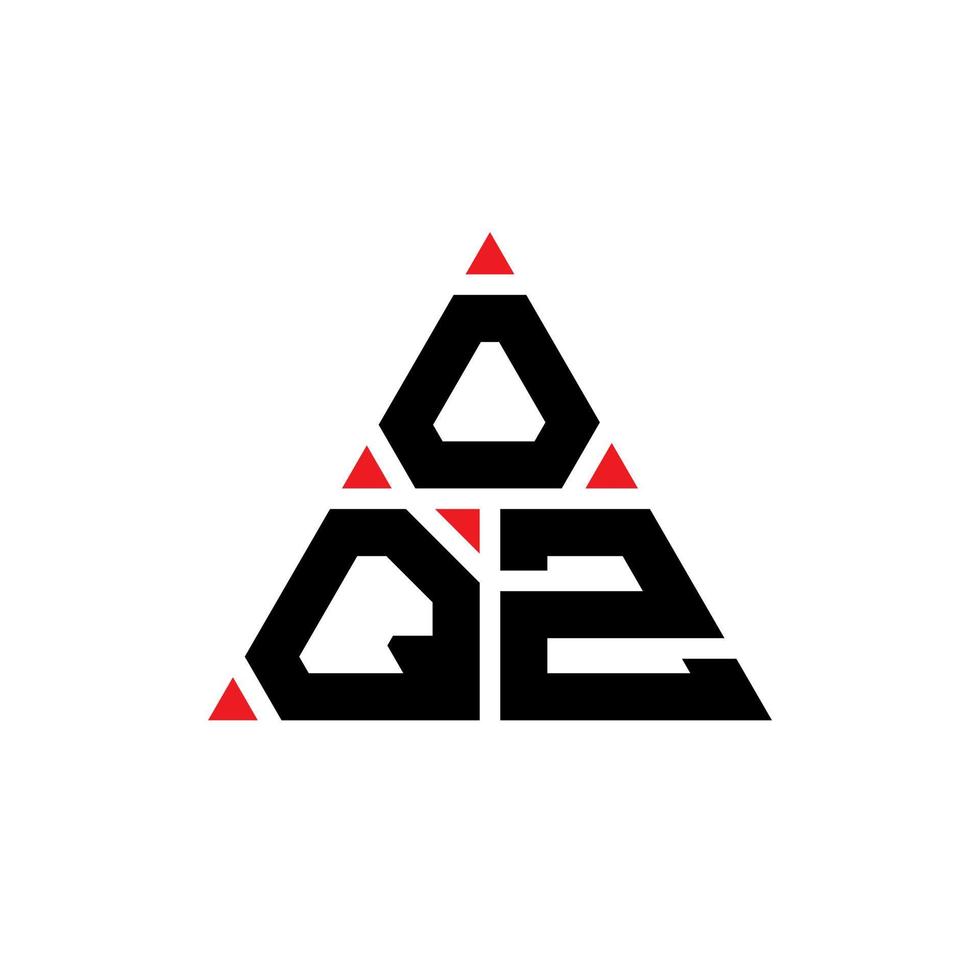 diseño de logotipo de letra triangular oqz con forma de triángulo. monograma de diseño del logotipo del triángulo oqz. plantilla de logotipo de vector de triángulo oqz con color rojo. logotipo triangular oqz logotipo simple, elegante y lujoso.