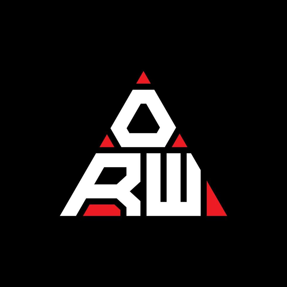 diseño de logotipo de letra de triángulo orw con forma de triángulo. monograma de diseño del logotipo del triángulo orw. plantilla de logotipo de vector de triángulo orw con color rojo. logotipo triangular orw logotipo simple, elegante y lujoso.