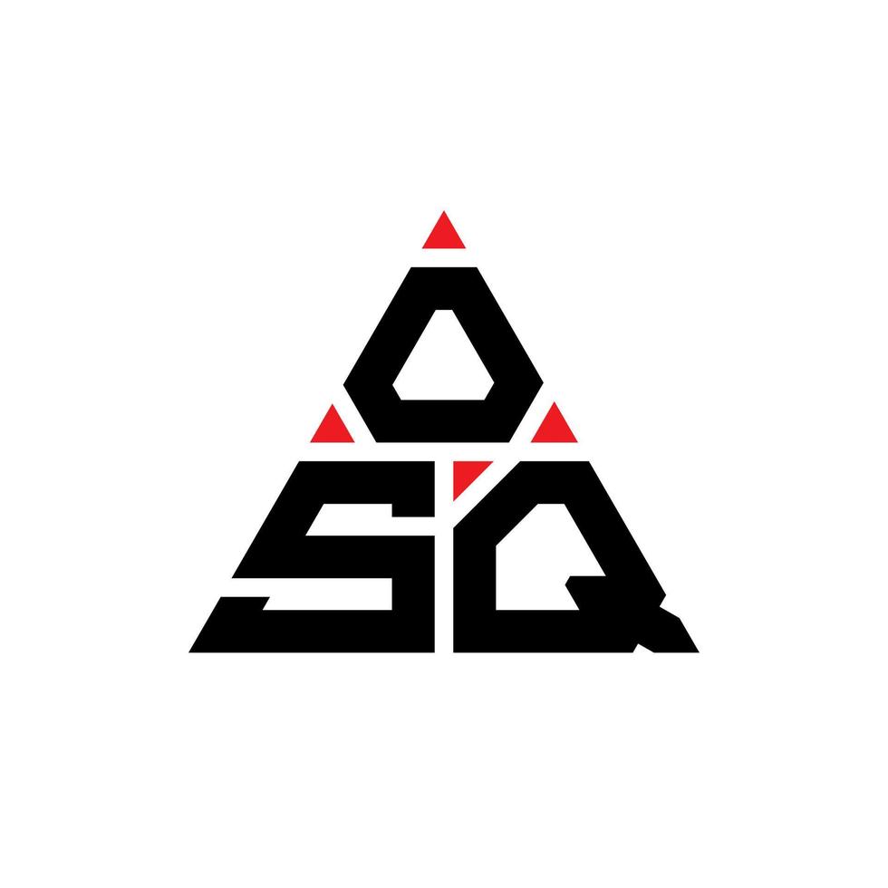 diseño de logotipo de letra triangular osq con forma de triángulo. monograma de diseño del logotipo del triángulo osq. plantilla de logotipo de vector de triángulo osq con color rojo. logo triangular osq logo simple, elegante y lujoso.