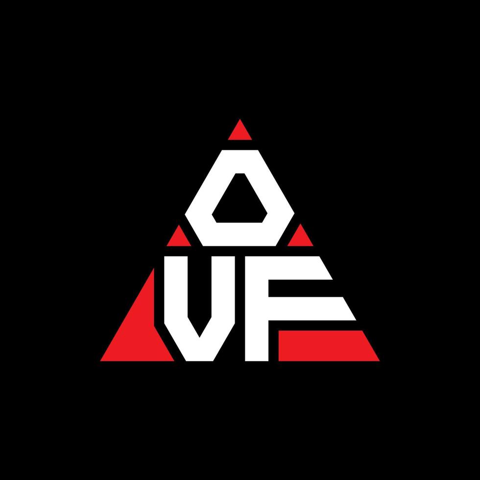 diseño de logotipo de letra triangular ovf con forma de triángulo. monograma de diseño de logotipo de triángulo ovf. plantilla de logotipo de vector de triángulo ovf con color rojo. logotipo triangular ovf logotipo simple, elegante y lujoso.