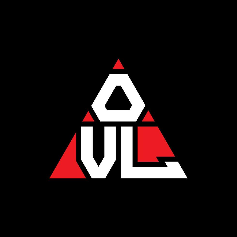 diseño de logotipo de letra de triángulo ovl con forma de triángulo. monograma de diseño de logotipo de triángulo ovl. plantilla de logotipo de vector de triángulo ovl con color rojo. logotipo triangular ovl logotipo simple, elegante y lujoso.