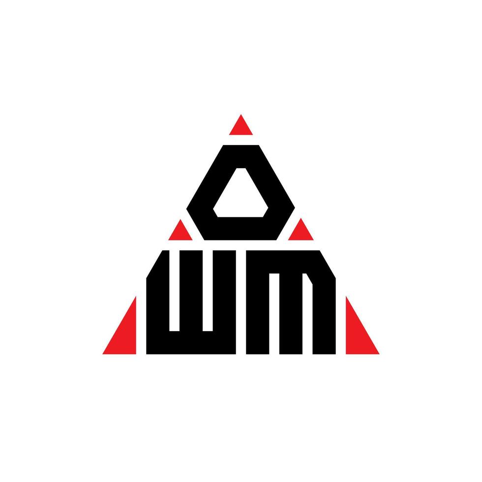diseño de logotipo de letra de triángulo de owm con forma de triángulo. monograma de diseño de logotipo de triángulo de owm. plantilla de logotipo de vector de triángulo de owm con color rojo. logotipo triangular owm logotipo simple, elegante y lujoso.