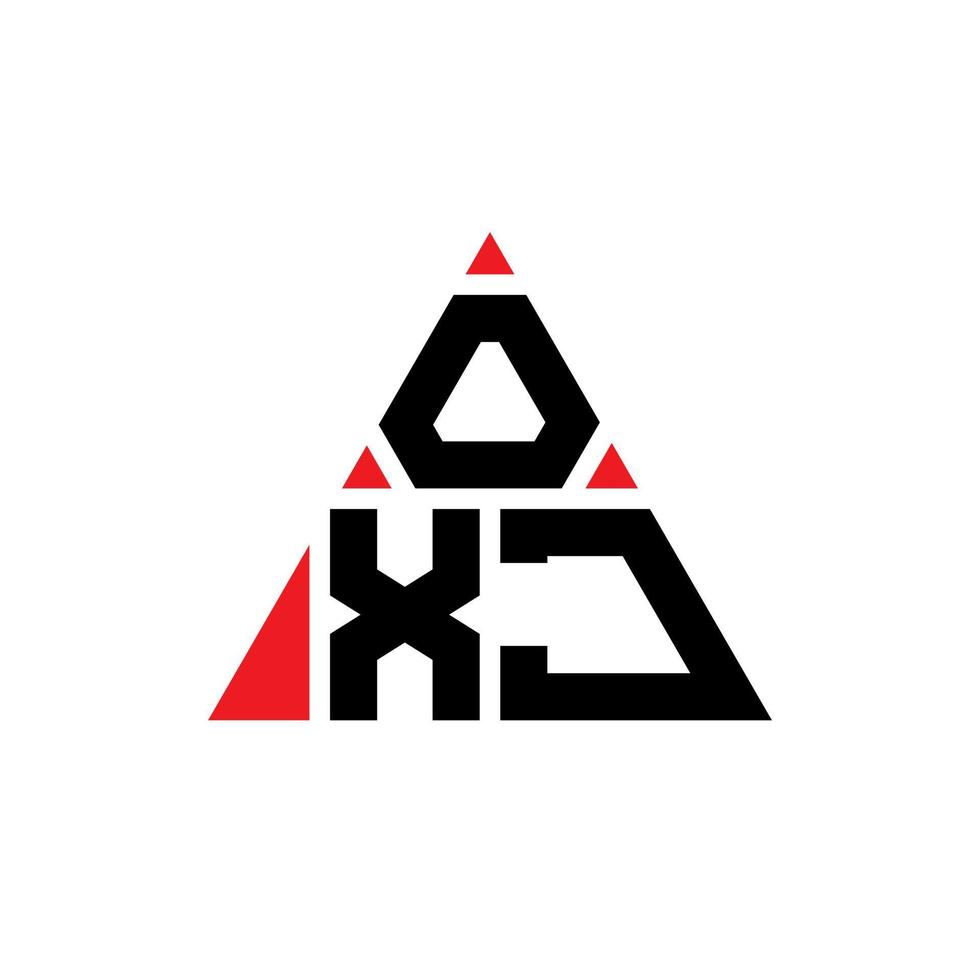 diseño de logotipo de letra triangular oxj con forma de triángulo. monograma de diseño del logotipo del triángulo oxj. plantilla de logotipo de vector de triángulo oxj con color rojo. logotipo triangular oxj logotipo simple, elegante y lujoso.