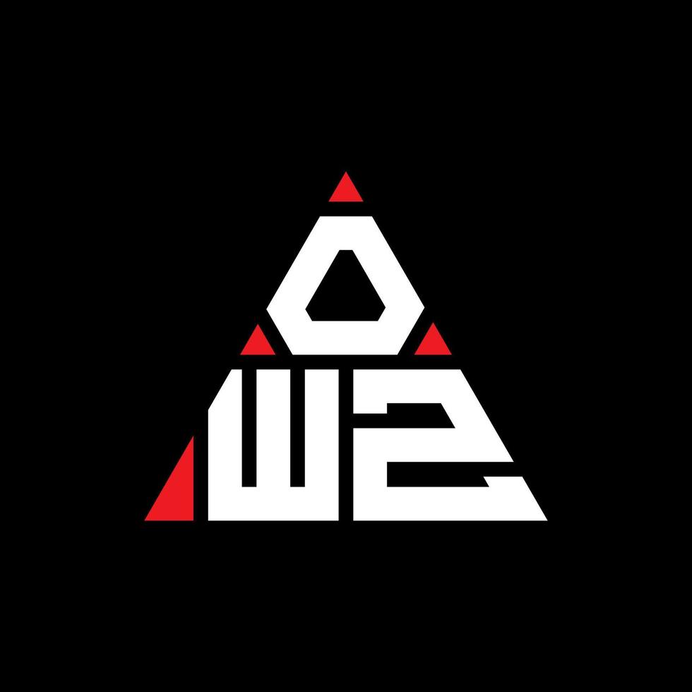 diseño de logotipo de letra triangular owz con forma de triángulo. monograma de diseño del logotipo del triángulo owz. plantilla de logotipo de vector de triángulo owz con color rojo. logotipo triangular owz logotipo simple, elegante y lujoso.