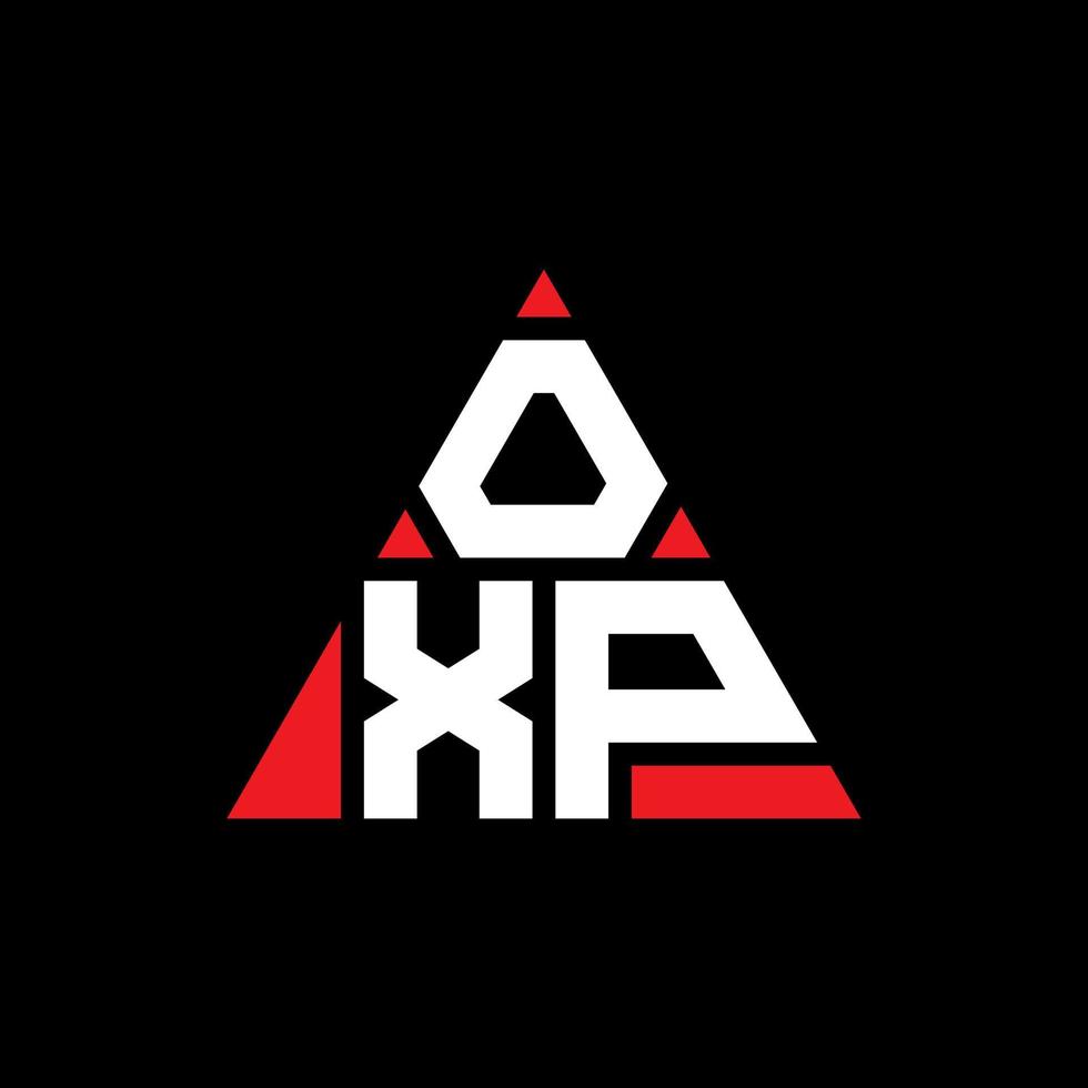 diseño de logotipo de letra triangular oxp con forma de triángulo. monograma de diseño del logotipo del triángulo oxp. plantilla de logotipo de vector de triángulo oxp con color rojo. logotipo triangular oxp logotipo simple, elegante y lujoso.