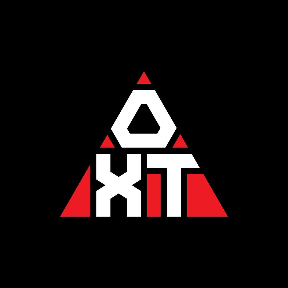 OXT triangle letter logo design with triangle shape. OXT triangle logo design monogram. OXT triangle vector logo template with red color. OXT triangular logo Simple, Elegant, and Luxurious Logo.