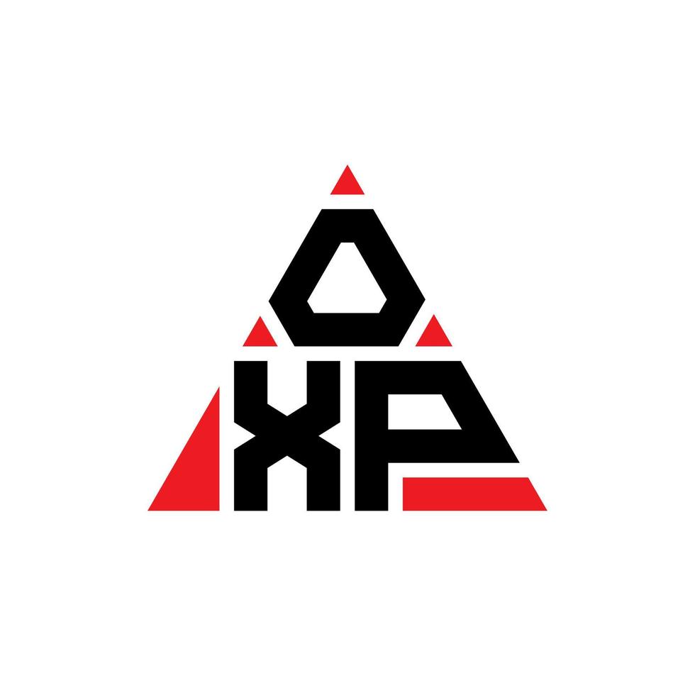 diseño de logotipo de letra triangular oxp con forma de triángulo. monograma de diseño del logotipo del triángulo oxp. plantilla de logotipo de vector de triángulo oxp con color rojo. logotipo triangular oxp logotipo simple, elegante y lujoso.