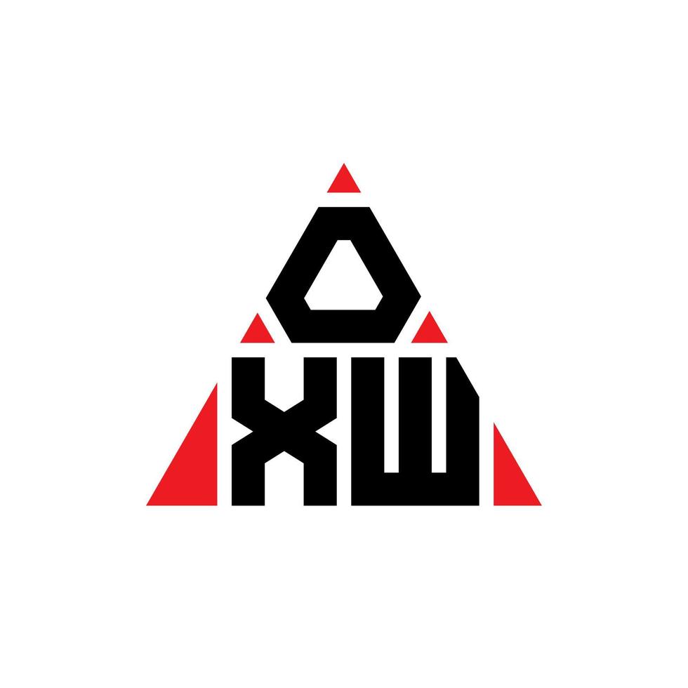 diseño de logotipo de letra de triángulo oxw con forma de triángulo. monograma de diseño de logotipo de triángulo oxw. plantilla de logotipo de vector de triángulo oxw con color rojo. logotipo triangular oxw logotipo simple, elegante y lujoso.