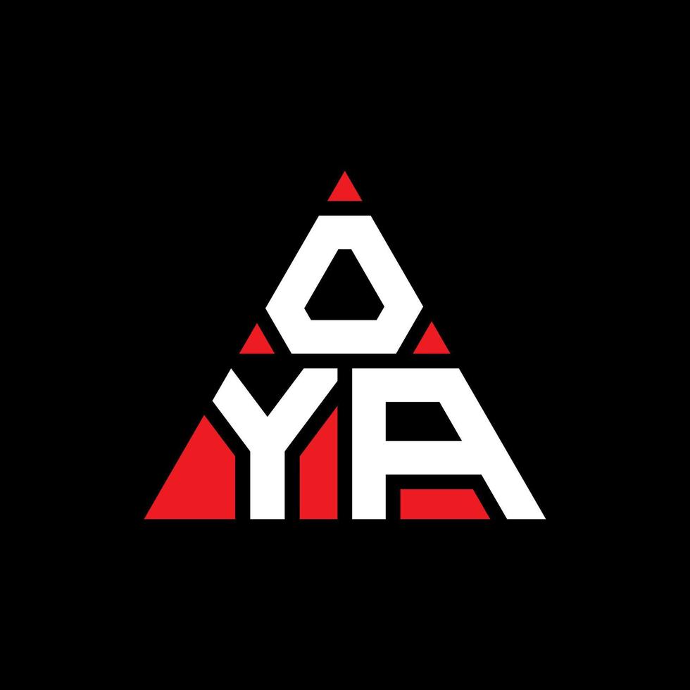 OYA triangle letter logo design with triangle shape. OYA triangle logo design monogram. OYA triangle vector logo template with red color. OYA triangular logo Simple, Elegant, and Luxurious Logo.