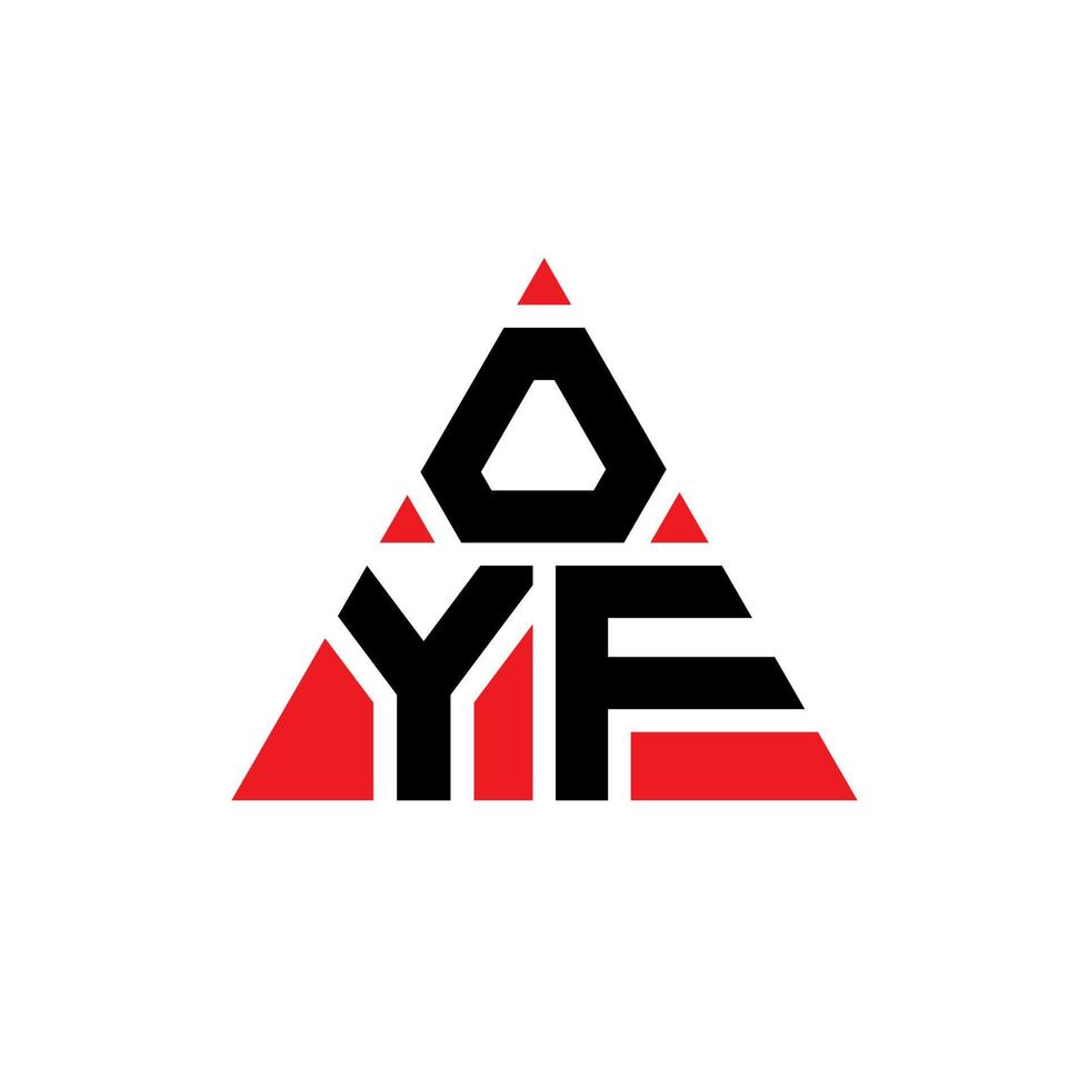 diseño de logotipo de letra triangular oyf con forma de triángulo. monograma de diseño de logotipo de triángulo oyf. plantilla de logotipo de vector de triángulo oyf con color rojo. logotipo triangular de oyf logotipo simple, elegante y lujoso.