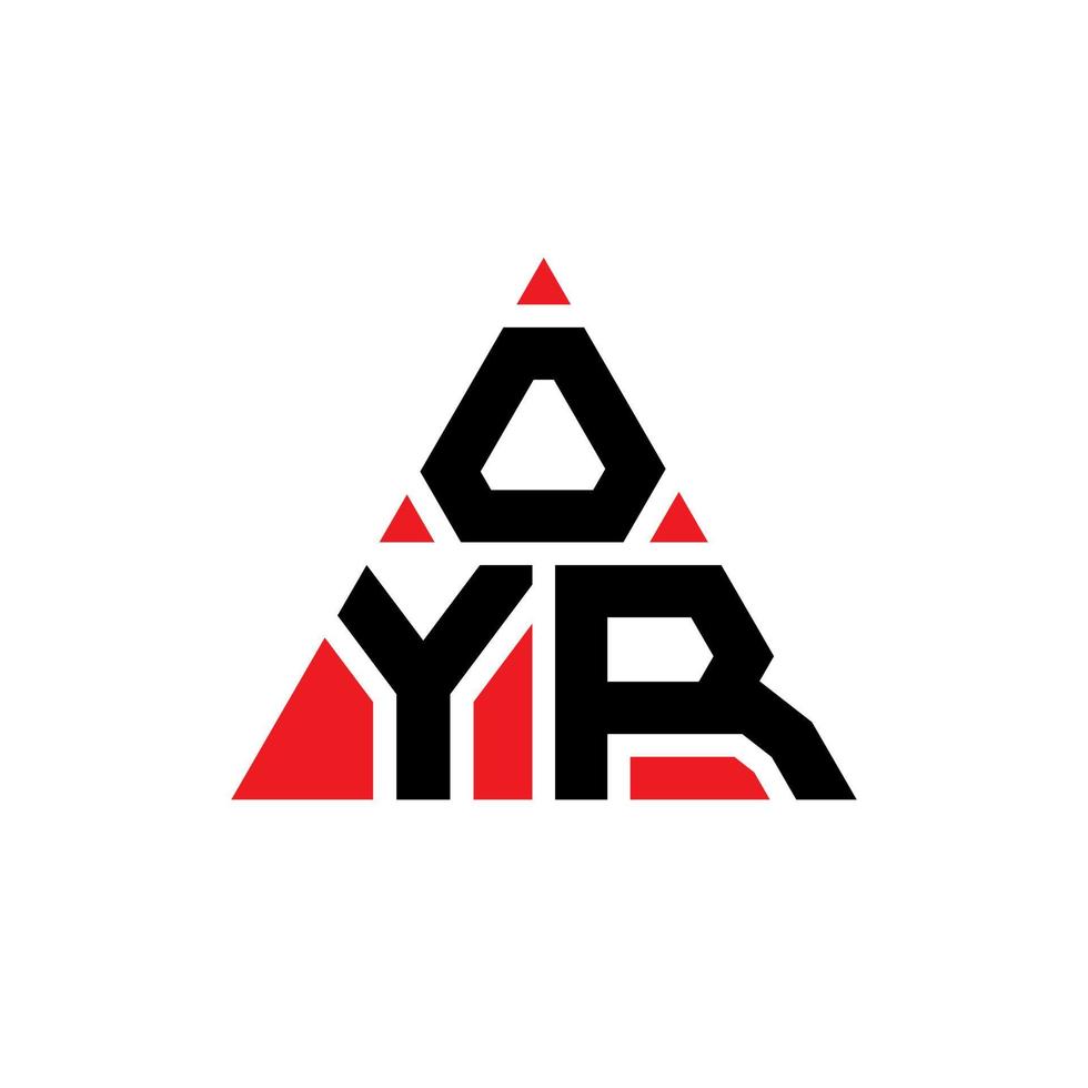diseño de logotipo de letra de triángulo oyr con forma de triángulo. monograma de diseño de logotipo de triángulo oyr. oyr plantilla de logotipo de vector de triángulo con color rojo. oyr logo triangular logo simple, elegante y lujoso.