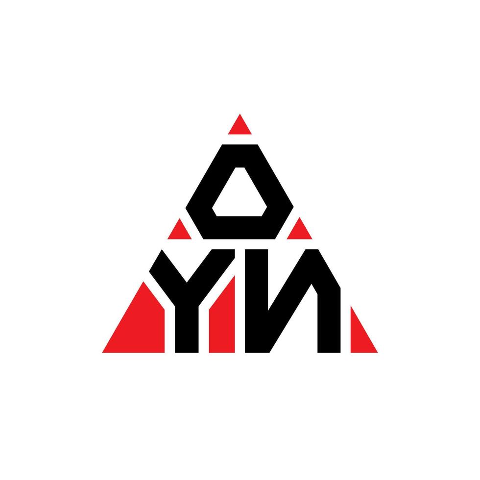 oyn diseño de logotipo de letra triangular con forma de triángulo. monograma de diseño de logotipo de triángulo de oyn. plantilla de logotipo de vector de triángulo oyn con color rojo. logotipo triangular oyn logotipo simple, elegante y lujoso.