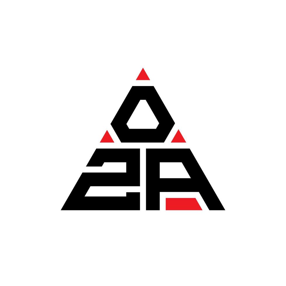 diseño de logotipo de letra triangular oza con forma de triángulo. monograma de diseño del logotipo del triángulo oza. plantilla de logotipo de vector de triángulo oza con color rojo. logotipo triangular de oza logotipo simple, elegante y lujoso.