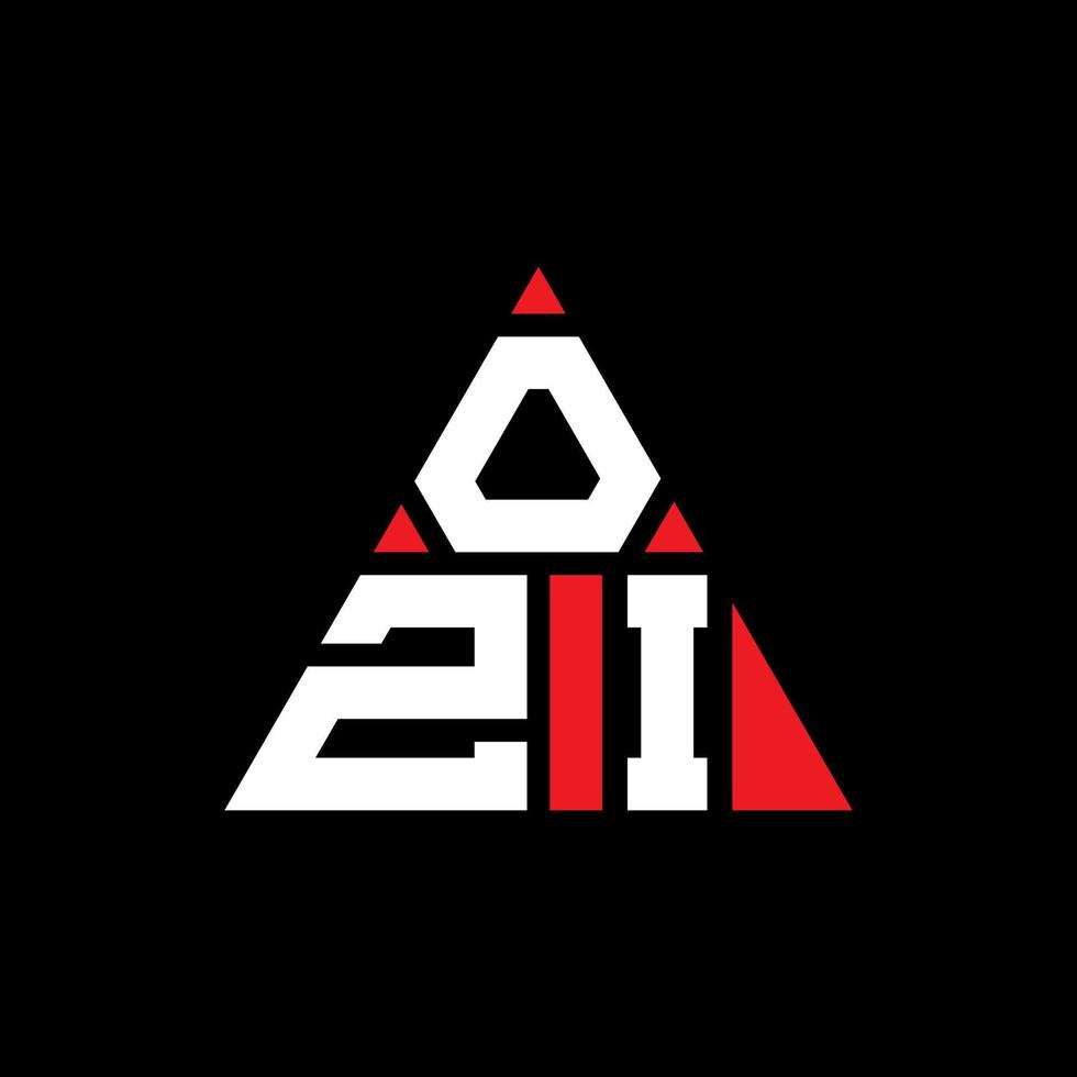 diseño de logotipo de letra triangular ozi con forma de triángulo. monograma de diseño del logotipo del triángulo ozi. plantilla de logotipo de vector de triángulo ozi con color rojo. logo triangular ozi logo simple, elegante y lujoso.