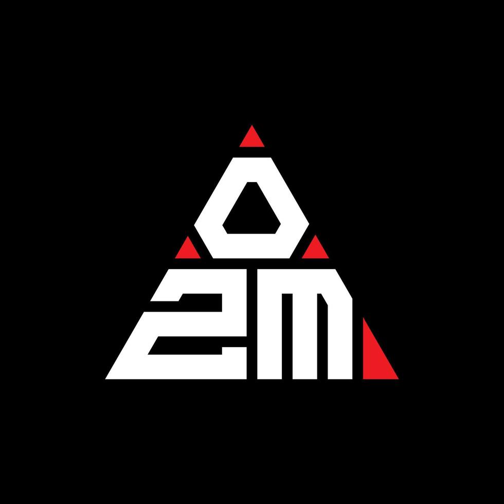 OZM triangle letter logo design with triangle shape. OZM triangle logo design monogram. OZM triangle vector logo template with red color. OZM triangular logo Simple, Elegant, and Luxurious Logo.