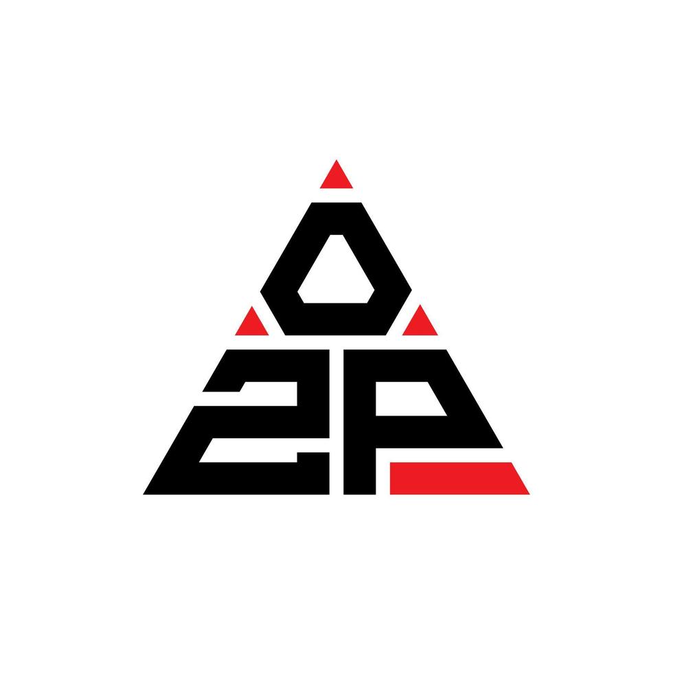 diseño de logotipo de letra triangular ozp con forma de triángulo. monograma de diseño de logotipo de triángulo ozp. plantilla de logotipo de vector de triángulo ozp con color rojo. logo triangular ozp logo simple, elegante y lujoso.