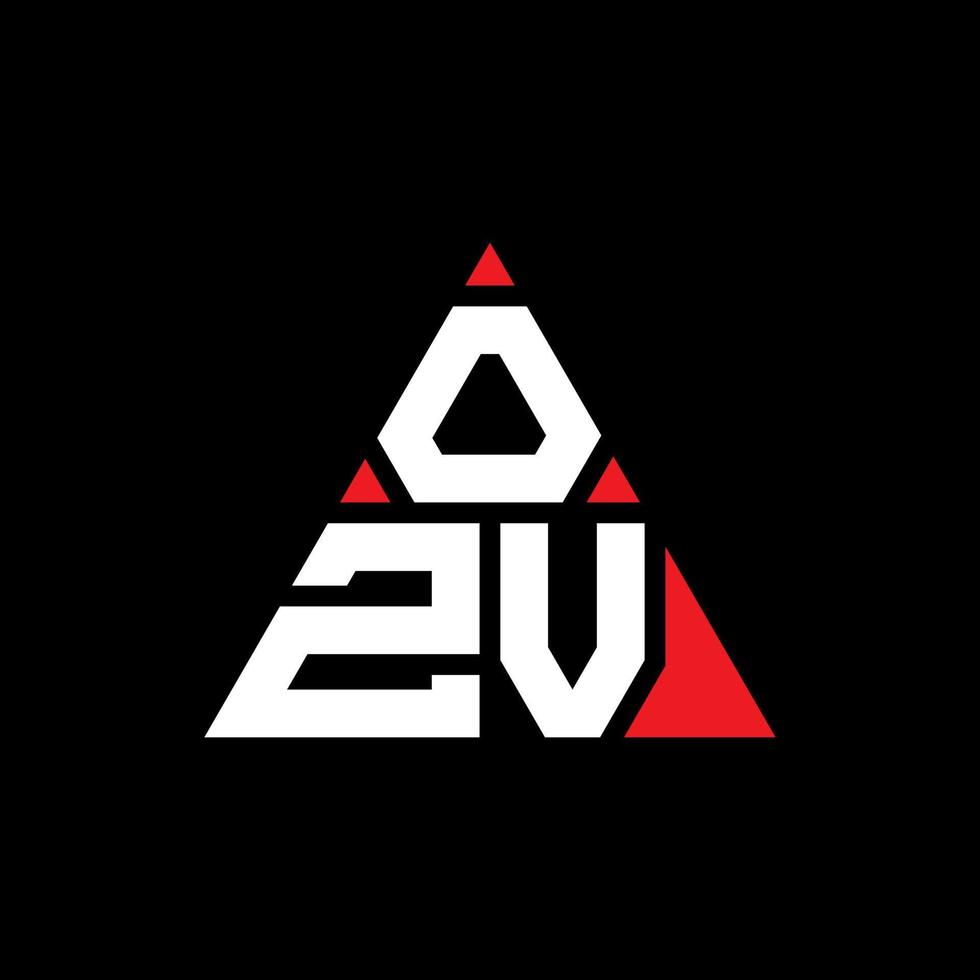 diseño de logotipo de letra triangular ozv con forma de triángulo. monograma de diseño del logotipo del triángulo ozv. plantilla de logotipo de vector de triángulo ozv con color rojo. logotipo triangular ozv logotipo simple, elegante y lujoso.