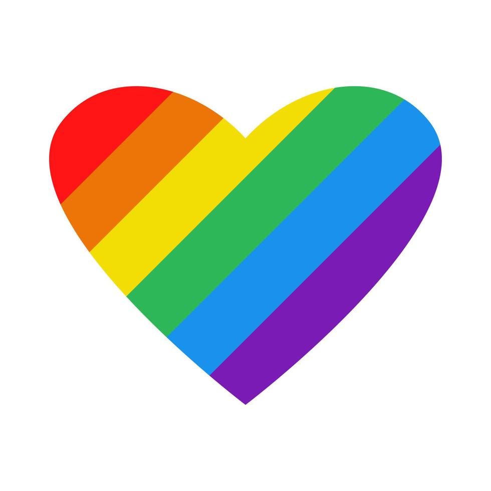 Vector LGBT pride heart. Heart in rainbow color. Pride month. LGBTQ Plus.