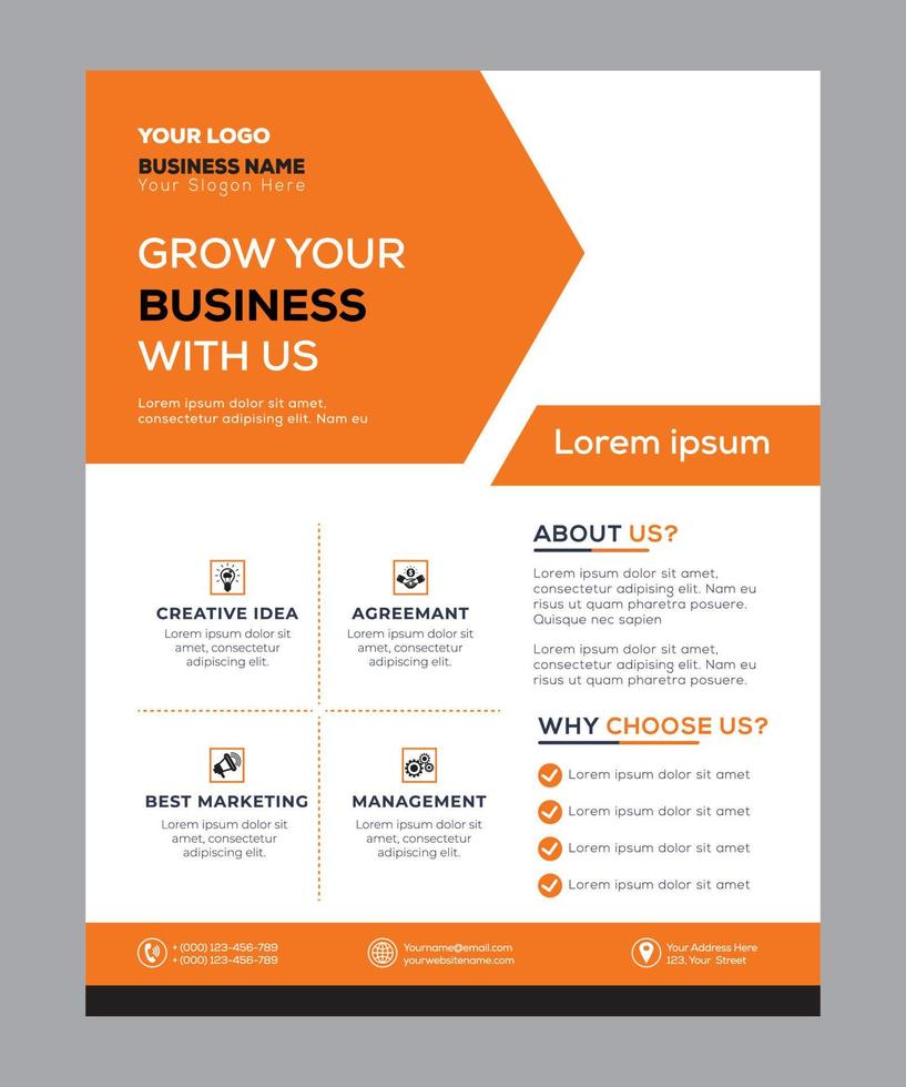 Outstanding Corporate flyer design Template vector