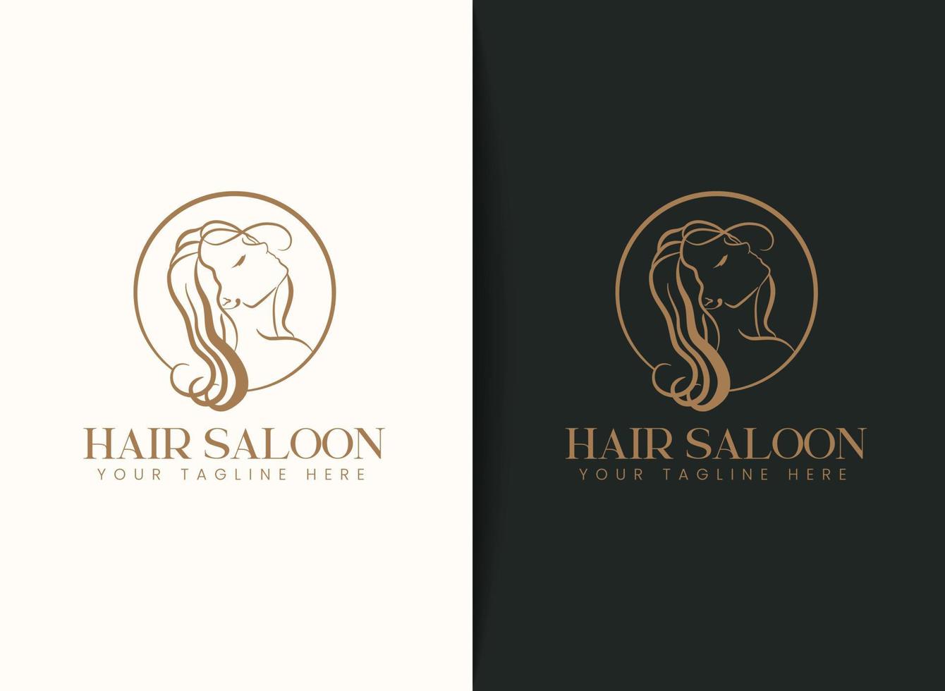 hand drawn minimal liner style feminine women face or portrait emblem badge logo template for beauty skin care spa hair salon cosmetics fashion business or industry vector