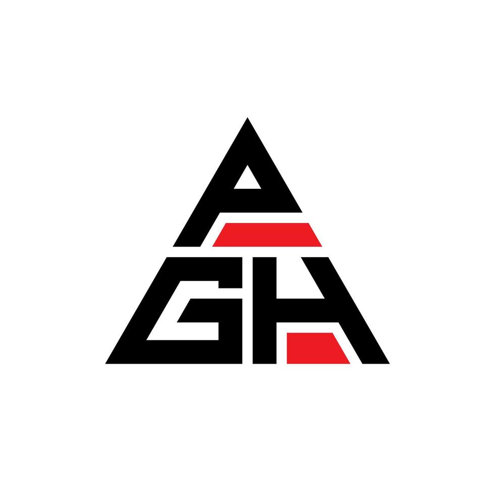 Diseño de logotipo de letra triangular pgh con forma de triángulo. monograma de diseño de logotipo de triángulo pgh. plantilla de logotipo de vector de triángulo pgh con color rojo. logotipo triangular pgh logotipo simple, elegante y lujoso.