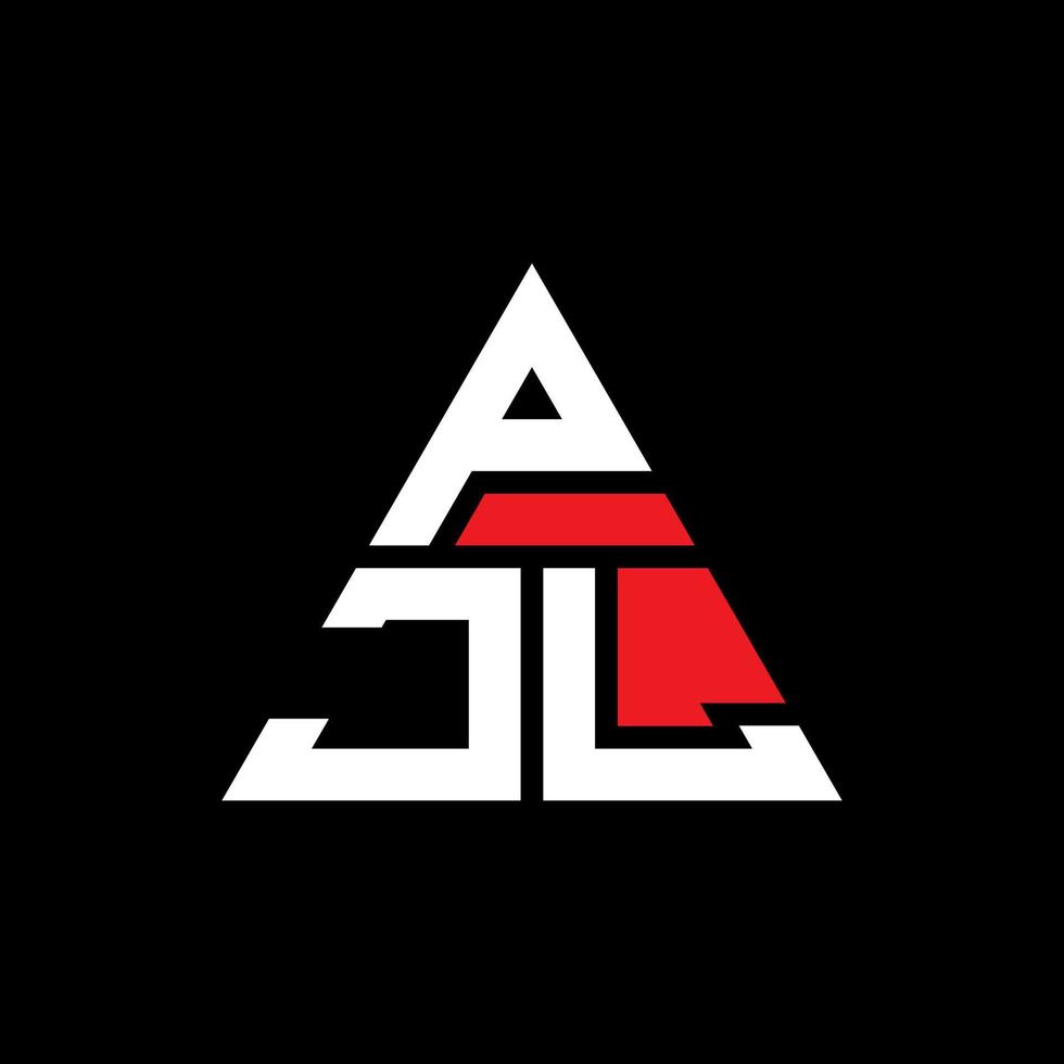 PJM triangle letter logo design with triangle shape. PJM triangle logo design monogram. PJM triangle vector logo template with red color. PJM triangular logo Simple, Elegant, and Luxurious Logo.