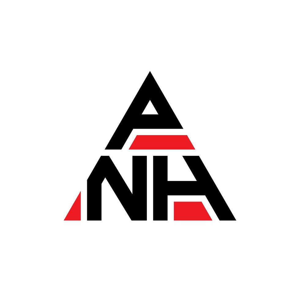 Diseño de logotipo de letra triangular pnh con forma de triángulo. monograma de diseño de logotipo de triángulo pnh. plantilla de logotipo de vector de triángulo pnh con color rojo. logo triangular pnh logo simple, elegante y lujoso.