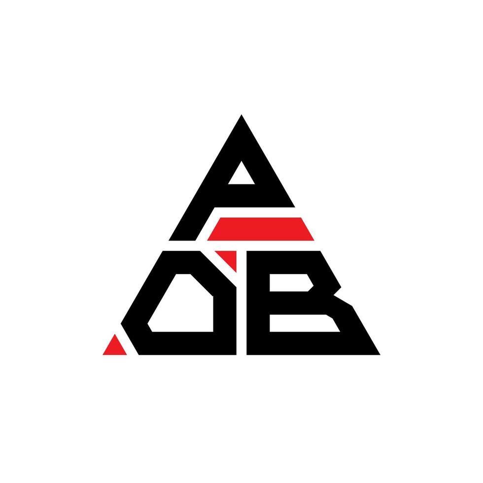 diseño de logotipo de letra de triángulo pob con forma de triángulo. monograma de diseño de logotipo de triángulo pob. plantilla de logotipo de vector de triángulo pob con color rojo. logotipo triangular pob logotipo simple, elegante y lujoso.