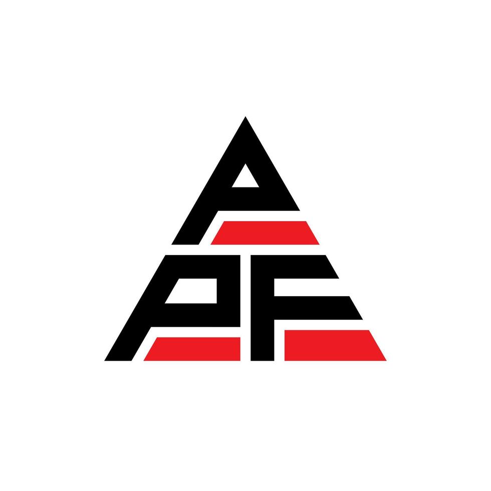 Diseño de logotipo de letra triangular ppf con forma de triángulo. monograma de diseño de logotipo de triángulo ppf. plantilla de logotipo de vector de triángulo ppf con color rojo. logotipo triangular ppf logotipo simple, elegante y lujoso.