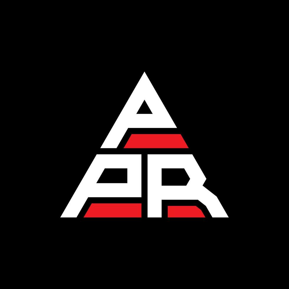 PPR triangle letter logo design with triangle shape. PPR triangle logo design monogram. PPR triangle vector logo template with red color. PPR triangular logo Simple, Elegant, and Luxurious Logo.