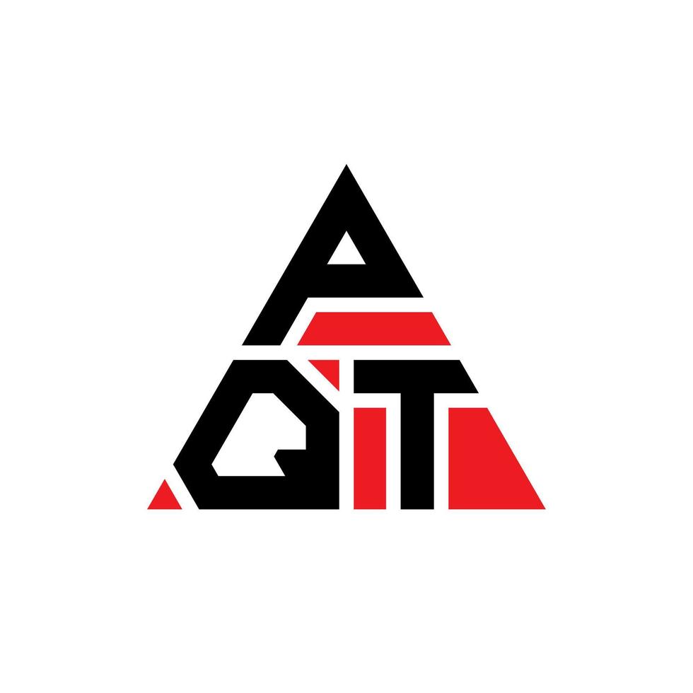 diseño de logotipo de letra triangular pqt con forma de triángulo. monograma de diseño de logotipo de triángulo pqt. plantilla de logotipo de vector de triángulo pqt con color rojo. logotipo triangular pqt logotipo simple, elegante y lujoso.