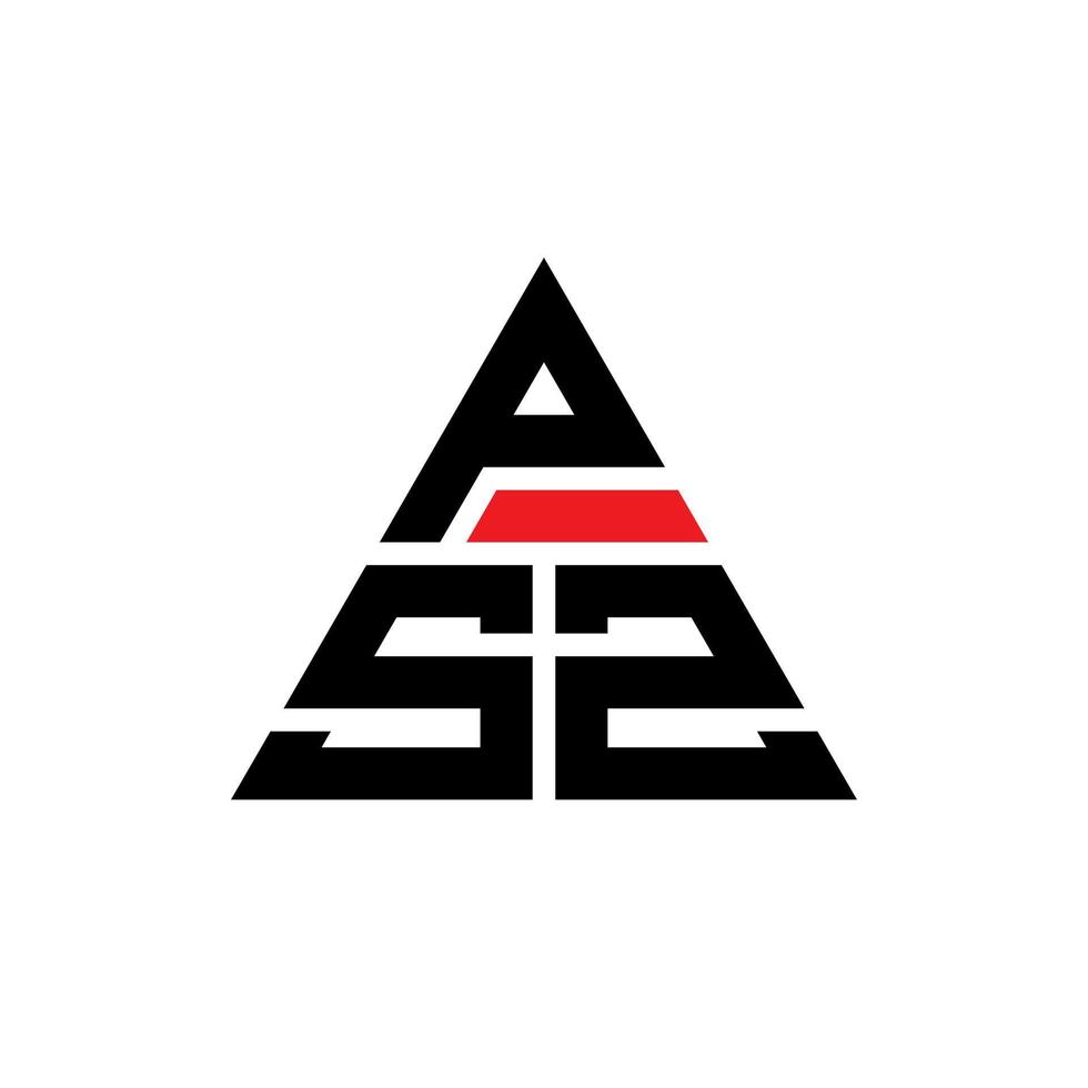 diseño de logotipo de letra triangular psz con forma de triángulo. monograma de diseño del logotipo del triángulo psz. plantilla de logotipo de vector de triángulo psz con color rojo. logo triangular psz logo simple, elegante y lujoso.