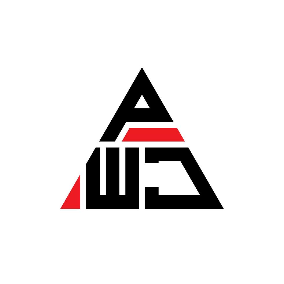 diseño de logotipo de letra triangular pwj con forma de triángulo. monograma de diseño del logotipo del triángulo pwj. plantilla de logotipo de vector de triángulo pwj con color rojo. logotipo triangular pwj logotipo simple, elegante y lujoso.