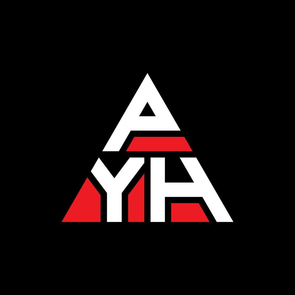 diseño de logotipo de letra de triángulo pyh con forma de triángulo. monograma de diseño de logotipo de triángulo pyh. plantilla de logotipo de vector de triángulo pyh con color rojo. logotipo triangular pyh logotipo simple, elegante y lujoso.