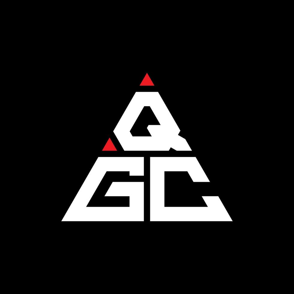 QGC triangle letter logo design with triangle shape. QGC triangle logo design monogram. QGC triangle vector logo template with red color. QGC triangular logo Simple, Elegant, and Luxurious Logo.