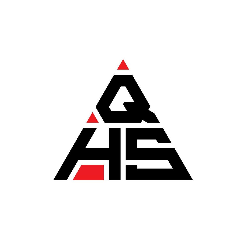 QHS triangle letter logo design with triangle shape. QHS triangle logo design monogram. QHS triangle vector logo template with red color. QHS triangular logo Simple, Elegant, and Luxurious Logo.