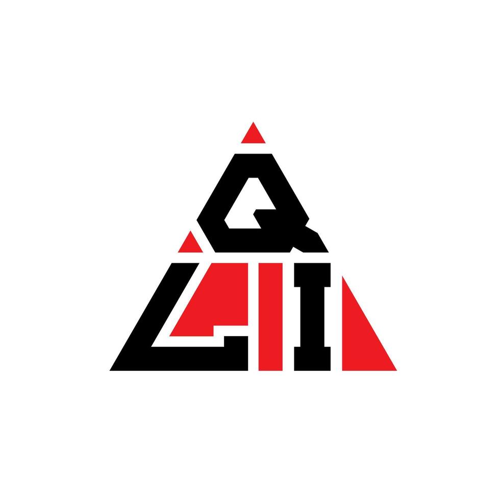 QLI triangle letter logo design with triangle shape. QLI triangle logo design monogram. QLI triangle vector logo template with red color. QLI triangular logo Simple, Elegant, and Luxurious Logo.