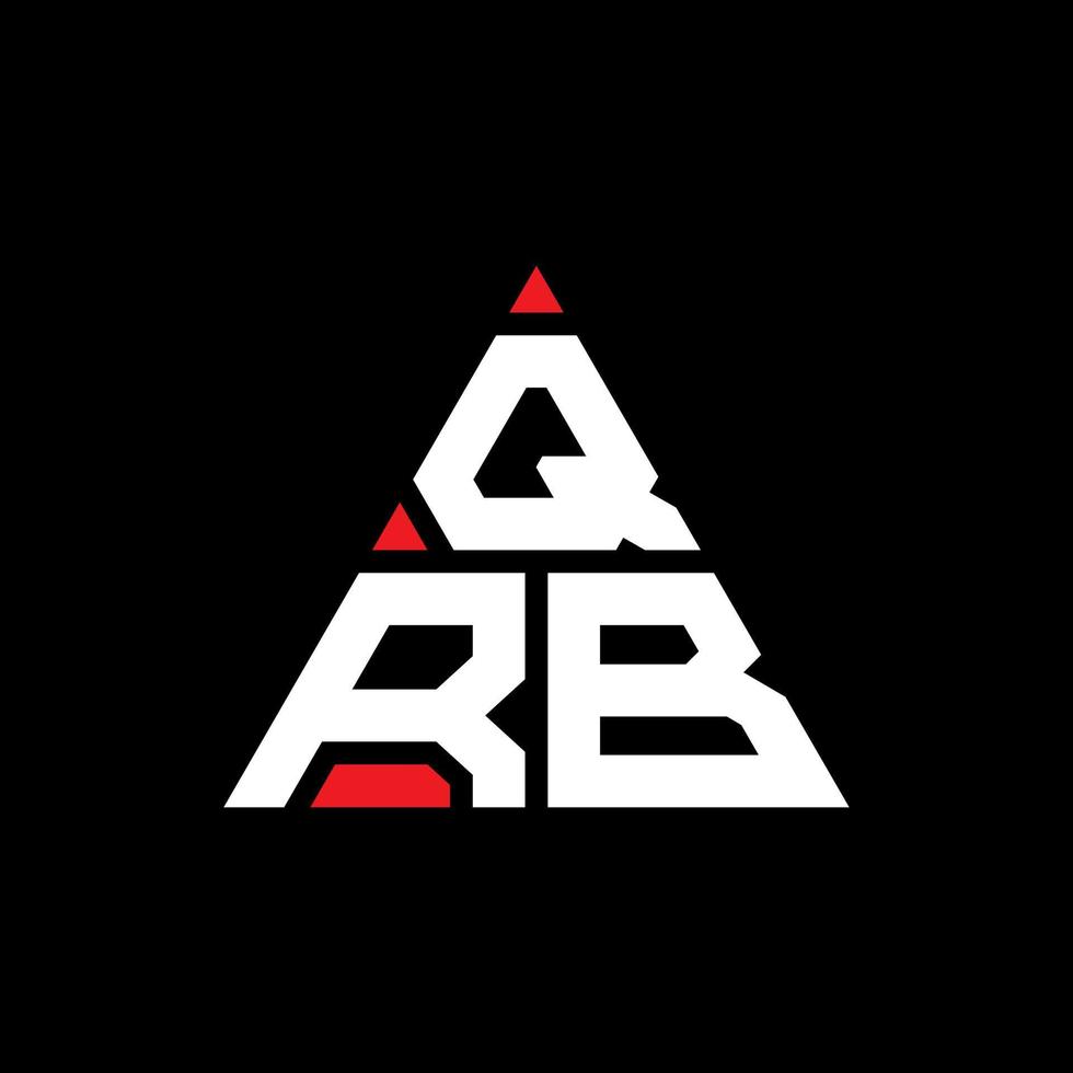 diseño de logotipo de letra triangular qrb con forma de triángulo. monograma de diseño del logotipo del triángulo qrb. plantilla de logotipo de vector de triángulo qrb con color rojo. logotipo triangular qrb logotipo simple, elegante y lujoso.