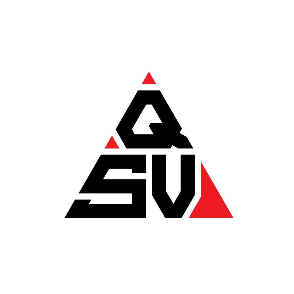 QSU triangle letter logo design with triangle shape. QSU triangle logo design monogram. QSU triangle vector logo template with red color. QSU triangular logo Simple, Elegant, and Luxurious Logo.