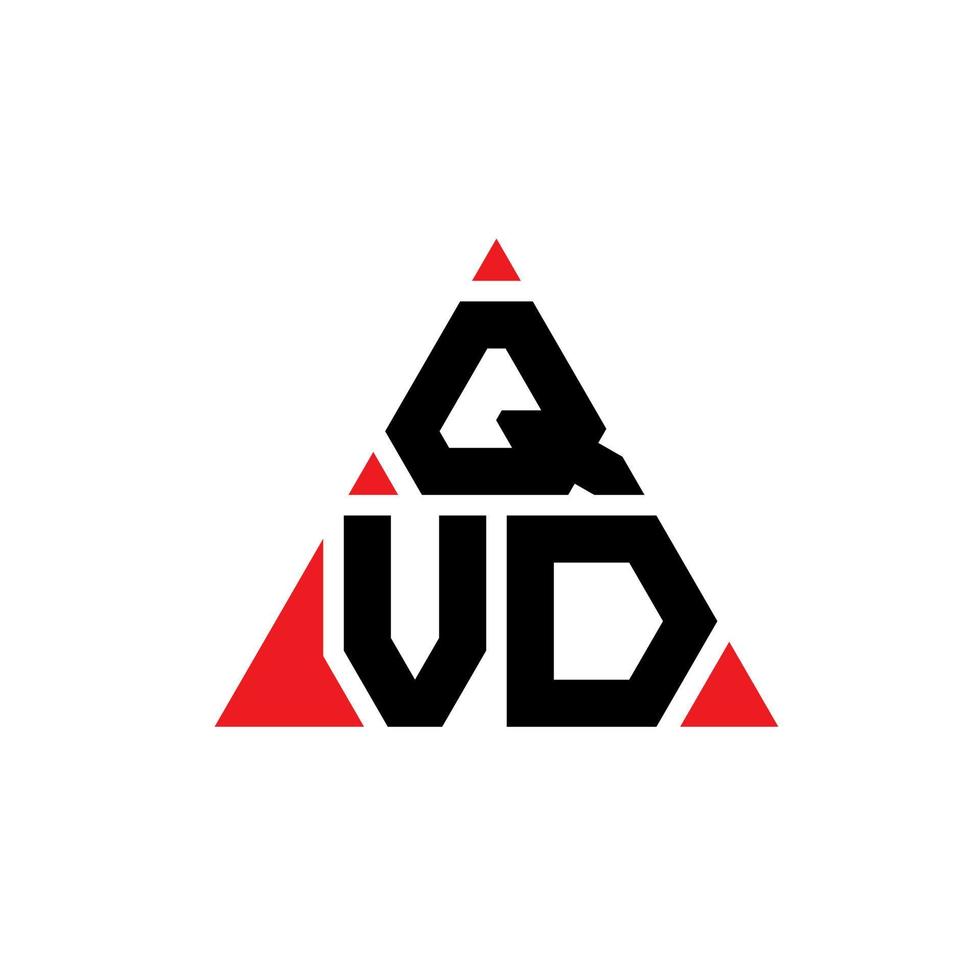 diseño de logotipo de letra triangular qvd con forma de triángulo. monograma de diseño del logotipo del triángulo qvd. plantilla de logotipo de vector de triángulo qvd con color rojo. logotipo triangular qvd logotipo simple, elegante y lujoso.