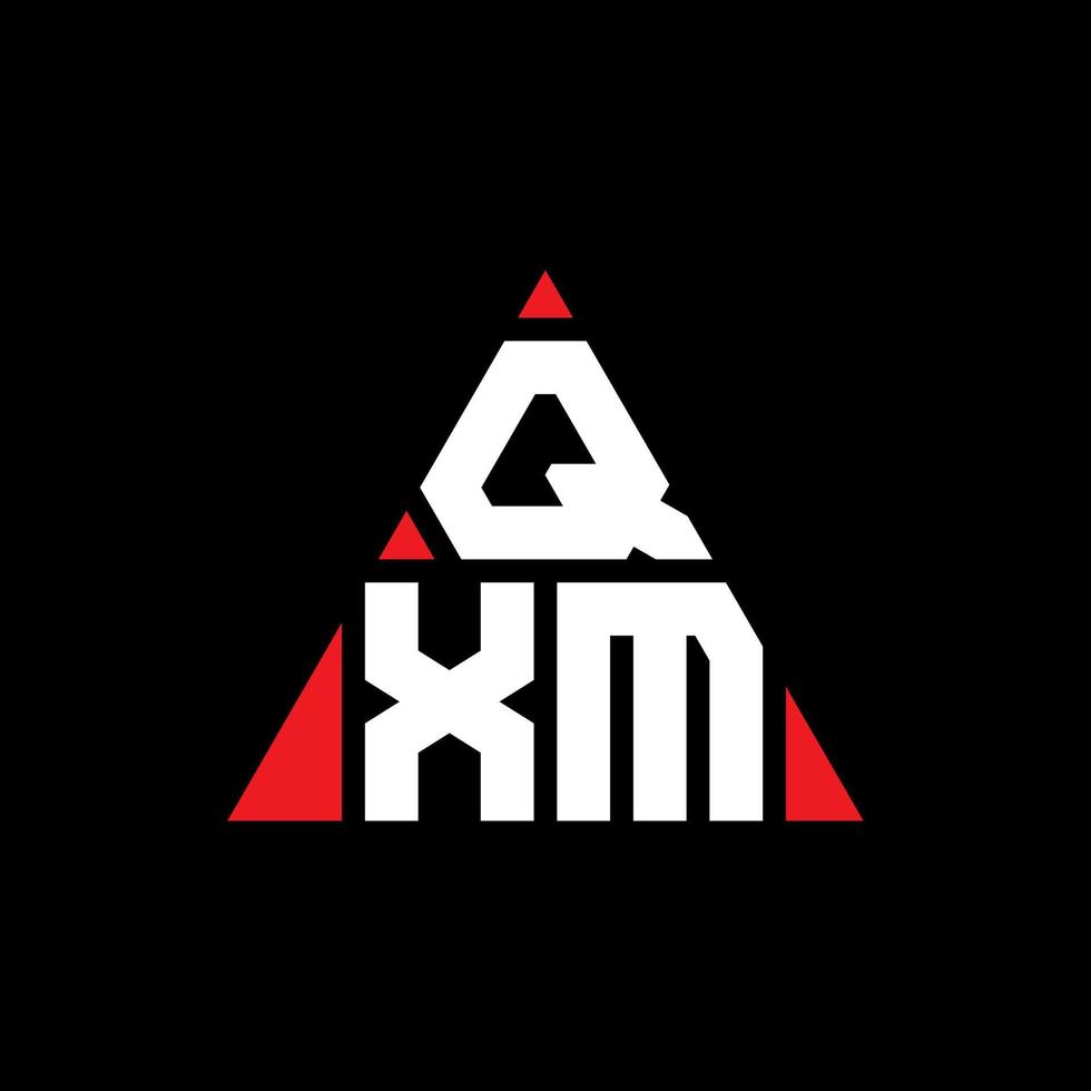 QXM triangle letter logo design with triangle shape. QXM triangle logo design monogram. QXM triangle vector logo template with red color. QXM triangular logo Simple, Elegant, and Luxurious Logo.