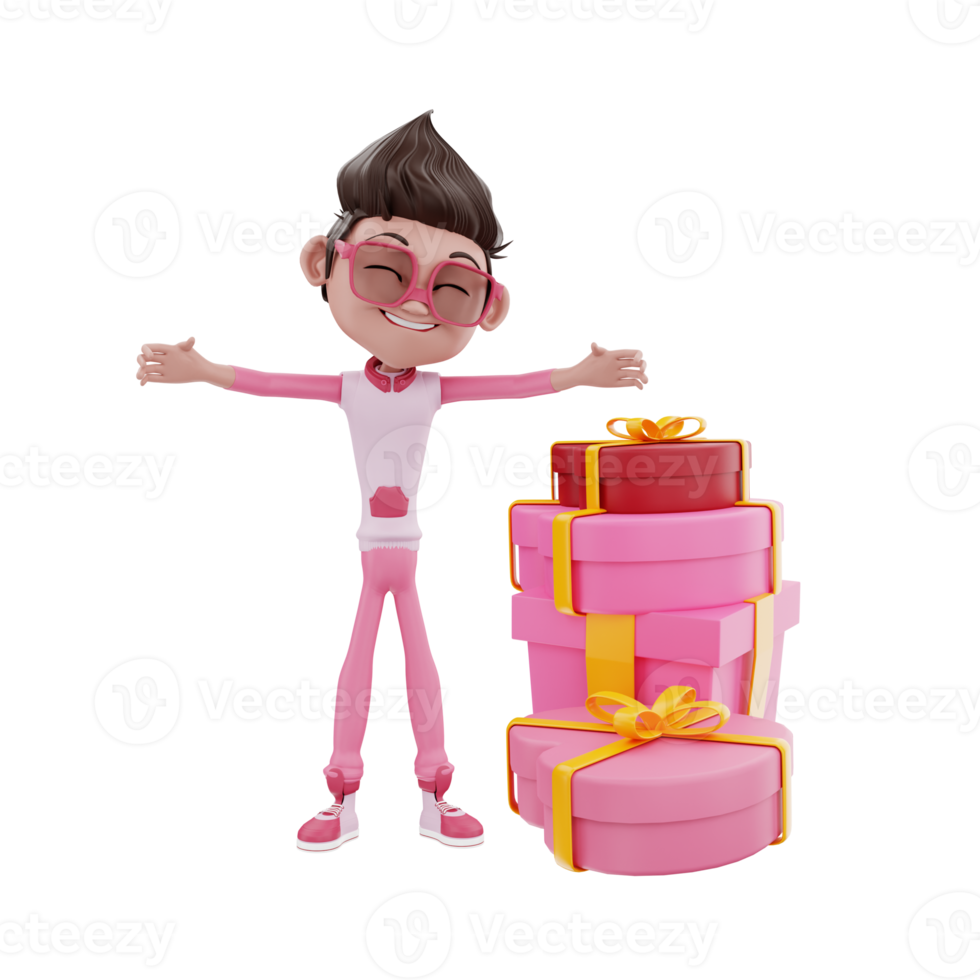 3d render valentine days illustration png