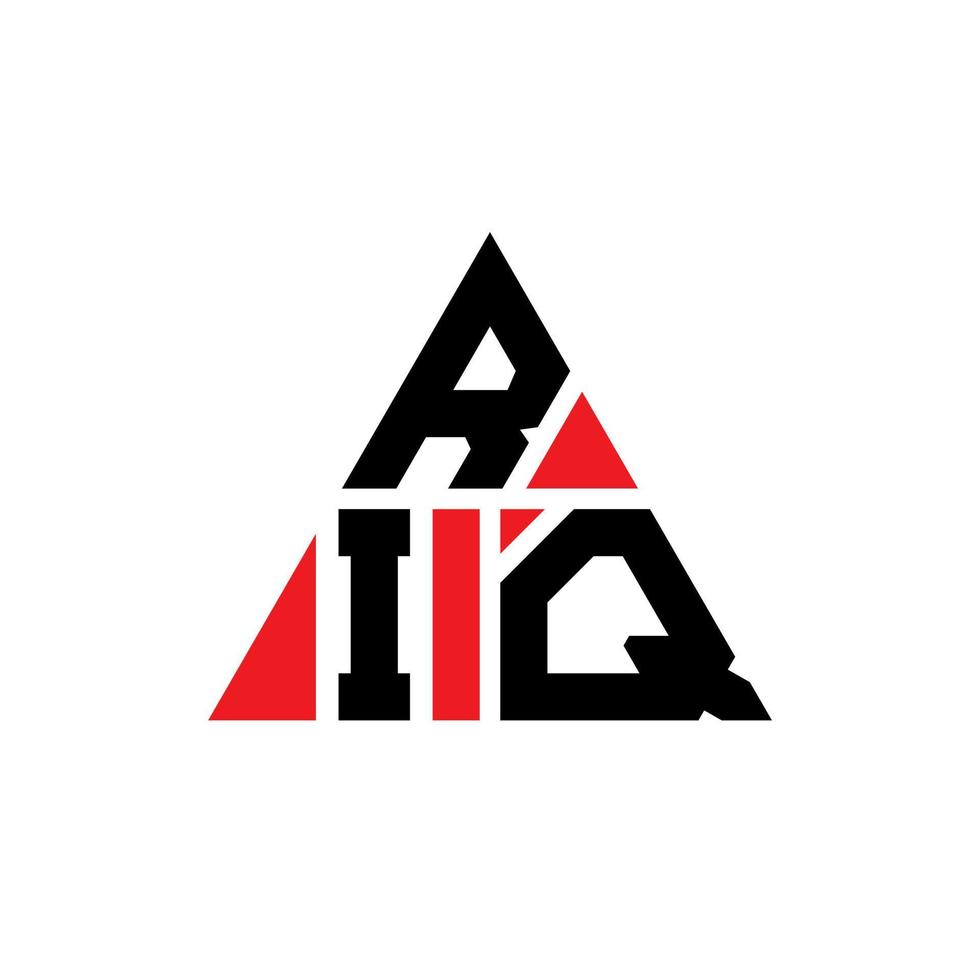 diseño de logotipo de letra triangular riq con forma de triángulo. monograma de diseño del logotipo del triángulo riq. plantilla de logotipo de vector de triángulo riq con color rojo. logotipo triangular riq logotipo simple, elegante y lujoso.