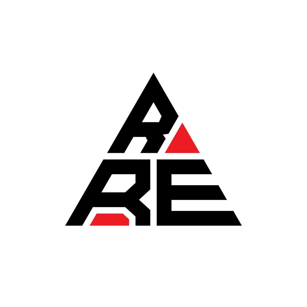 diseño de logotipo de letra de triángulo rre con forma de triángulo. monograma de diseño de logotipo de triángulo rre. plantilla de logotipo de vector de triángulo rre con color rojo. logotipo triangular rre logotipo simple, elegante y lujoso.