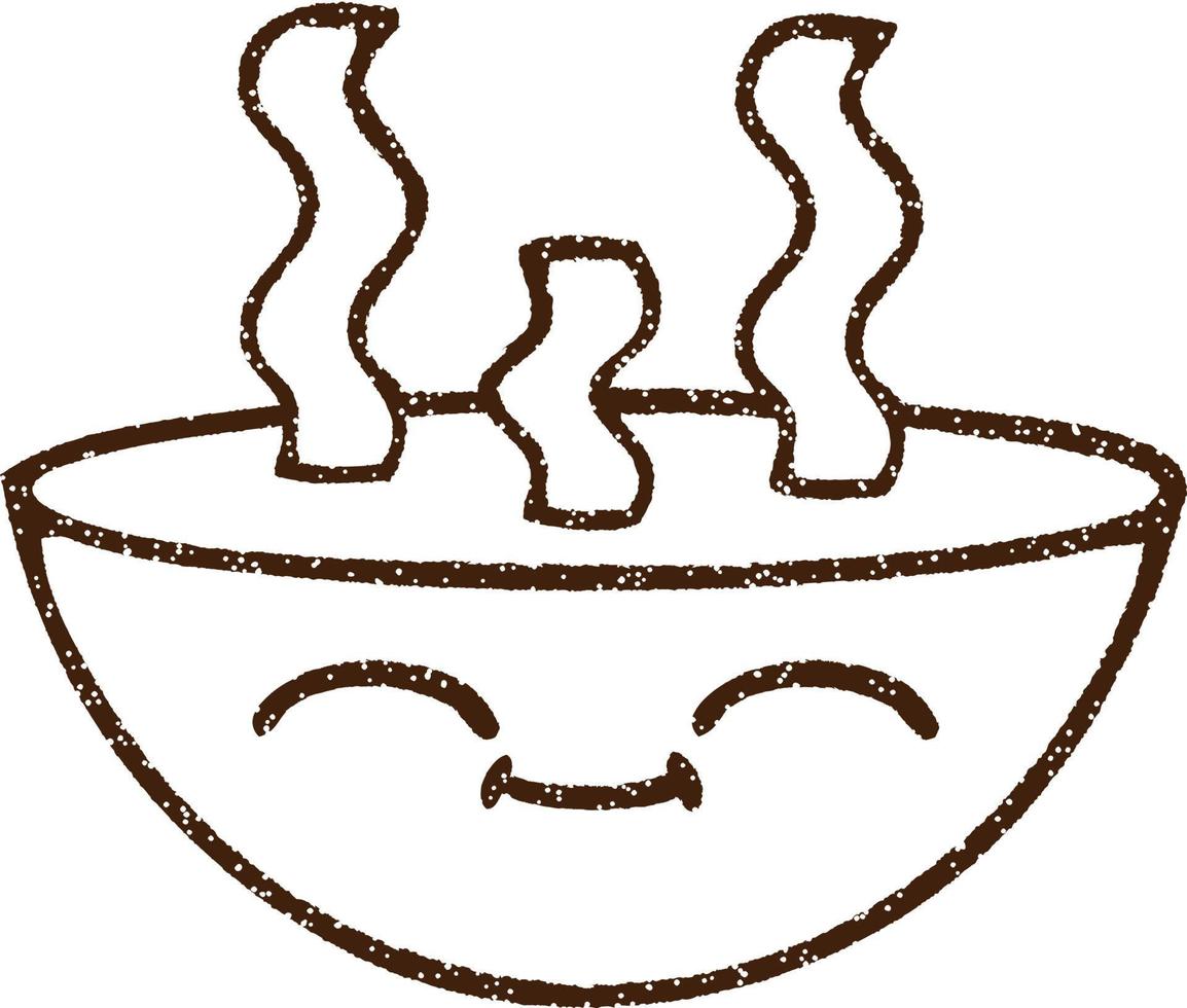 Hot Soup Charcoal Drawing vector