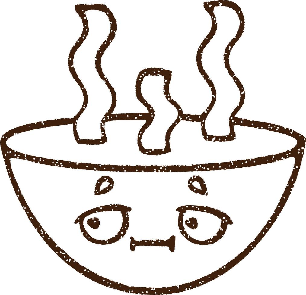 Hot Soup Charcoal Drawing vector