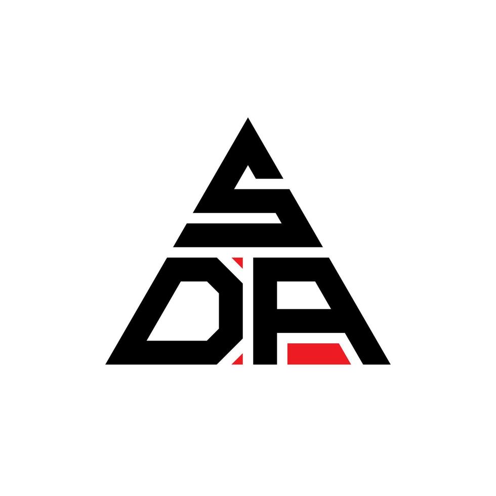 diseño de logotipo de letra triangular sda con forma de triángulo. monograma de diseño de logotipo de triángulo sda. plantilla de logotipo de vector de triángulo sda con color rojo. logotipo triangular sda logotipo simple, elegante y lujoso.