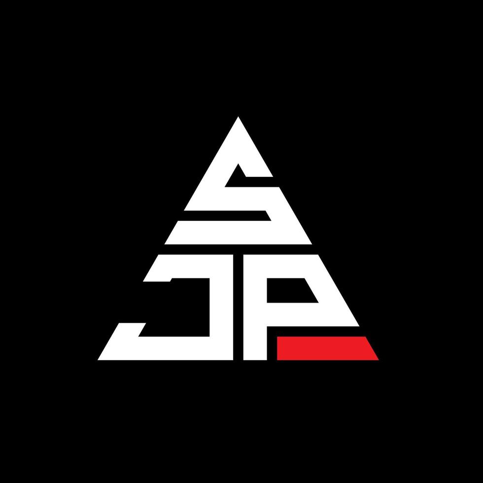 Diseño de logotipo de letra triangular sjp con forma de triángulo. monograma de diseño del logotipo del triángulo sjp. plantilla de logotipo de vector de triángulo sjp con color rojo. logotipo triangular sjp logotipo simple, elegante y lujoso.